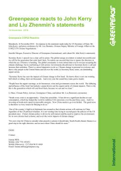 John Kerry and Liu Zhenmin statements