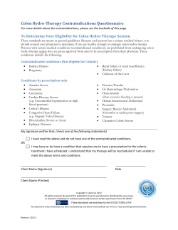 Colon Hydrotherapy Contraindications