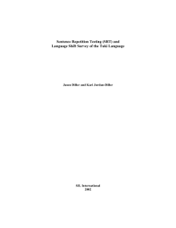 Sentence Repetition Testing (SRT)