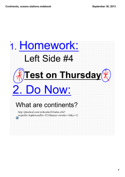 Continents, oceans stations.notebook