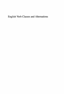 English Verb Classes and Alternations