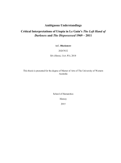 Ambiguous Understandings Critical Interpretations of Utopia in Le