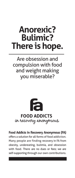 Anorexic? Bulimic? There is hope.