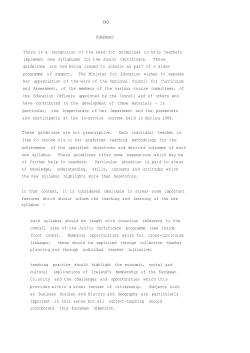 Geography - Guidelines for Teachers