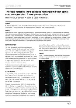 Thoracic vertebral intra-osseous hemangioma with spinal cord
