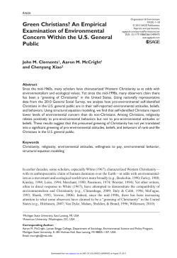 Green Christians? - Center for Science and Technology Policy