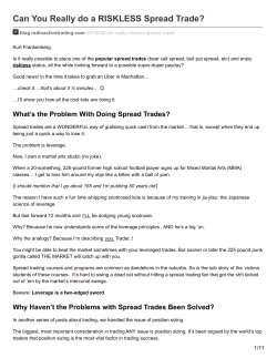 RISKLESS Spread Trades PDF