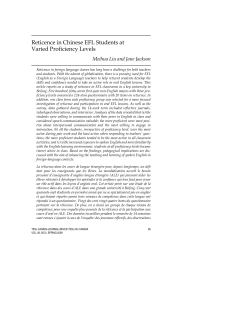 Reticence in Chinese EFL Students at Varied Proficiency Levels