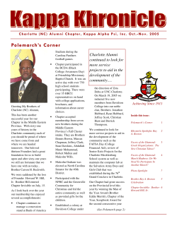 Polemarch`s Corner - Charlotte Alumni Chapter of Kappa Alpha Psi