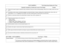 SOUTH AMERICA Third Grade Social Studies Unit Three Originally