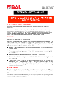 TECHNICAL NOTE TN 18.10 TILING TO CALCIUM SULFATE