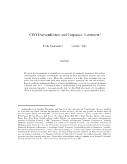 CEO Overconfidence and Corporate Investment