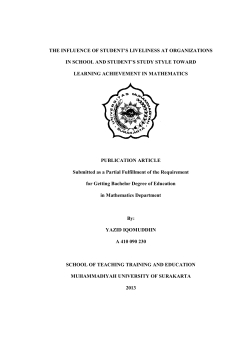 the influence of student`s liveliness at organizations in school and