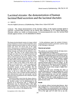 lacrimal fluid secretion and the lacrimal ductules