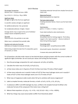 Stoichiometry Test Review