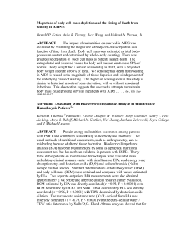 Magnitude of body-cell-mass depletion and the timing of