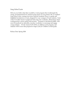Song School Latin
