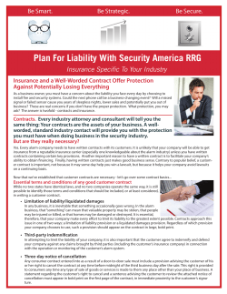 Insurance and a Well-Worded Contract Offer Protection Against