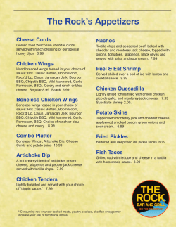 The Rock`s Appetizers - The Rock Bar and Grill