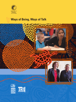 Ways of Being, Ways of Talk - The Department of Education