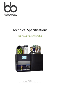 Technical Specifications Barmate Infinite