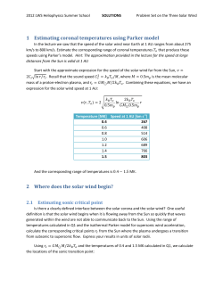 1 Estimating coronal temperatures using Parker model 2 Where
