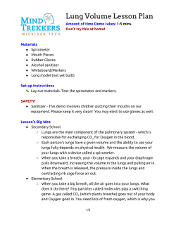 Lung Volume Lesson Plan