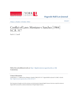 Conflict of Laws: Montano v. Sanchez [1964] SCR 317