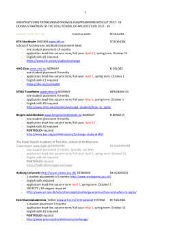 Erasmus destinations