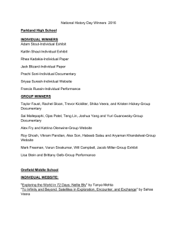 National History Day Winners 2016 Parkland High School