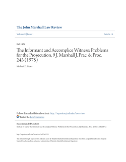 The Informant and Accomplice Witness