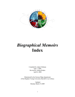 Biographical Memoirs Index