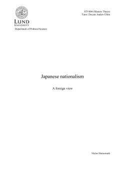Japanese nationalism - Lund University Publications