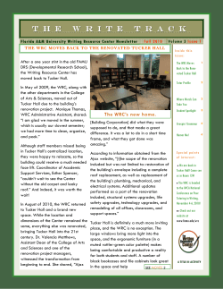 Issue 1 Fall 2010 Cover Story: "The WRC Moves Back