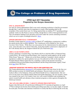 CPDD April 2017 Newsletter Prepared by Van Scoyoc Associates