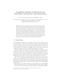 Compilation Methods of Minimal Acyclic Finite