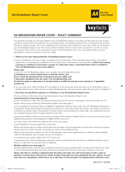 AA BREAKDOWN REPAIR COVER