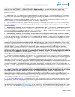 SUPPLEMENTAL TERMS FOR US FEDERAL