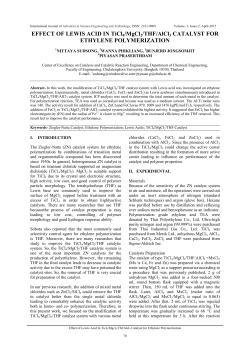 EFFECT OF LEWIS ACID IN TiCl4/MgCl2/THF/AlCl3