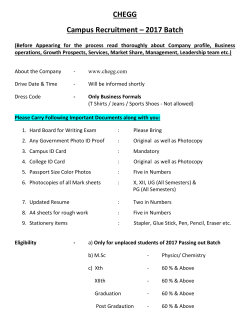 CHEGG Campus Recruitment &ndash; 2017 Batch