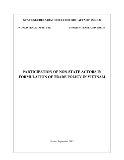 Publication - Participation of Non-State Actors in Formulation