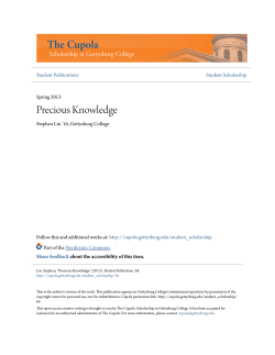 Precious Knowledge - The Cupola: Scholarship at Gettysburg College