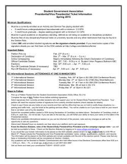 Student Government Association Presidential/Vice Presidential