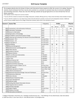 SLIS Course Template - School of Library and Information Science