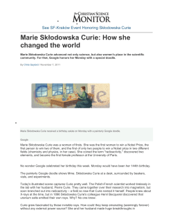 Marie Skłodowska Curie: How she changed the world