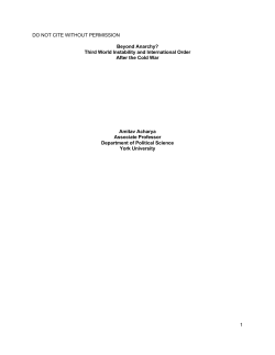 Third World Instability and International Order After the Cold War