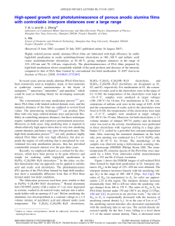 High-speed growth and photoluminescence of porous anodic