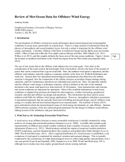 Review of Met-Ocean Data for Offshore Wind Energy