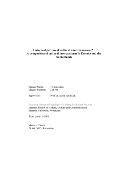 A comparison of cultural taste patterns in Estonia and the Netherlands