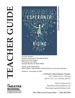 Esperanza Rising - The Theatre School